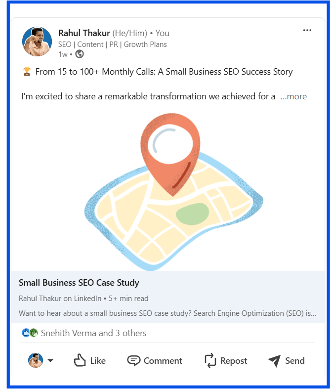 A Case Study Shared on LinkedIn