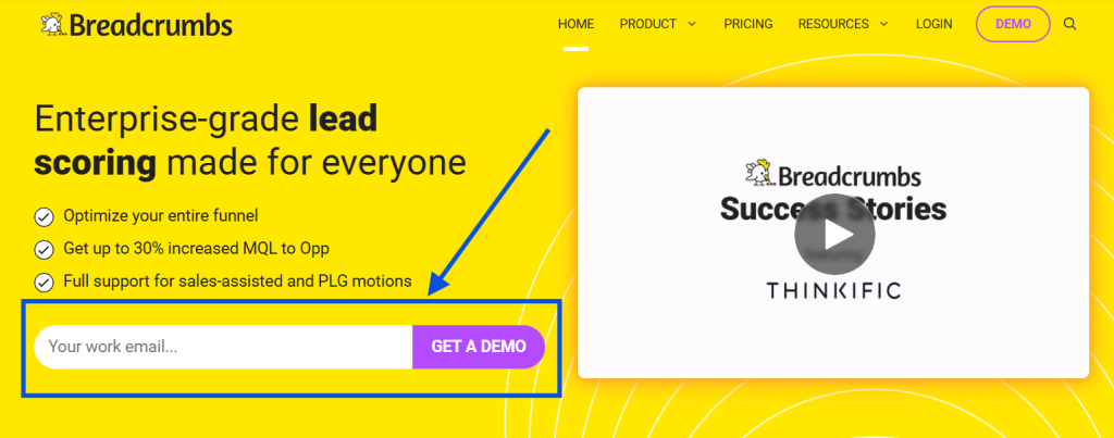 Landing Page Transactional Content Example 